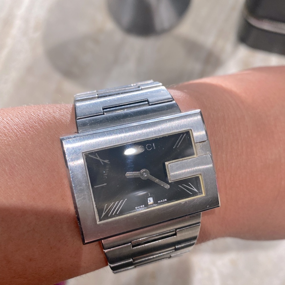 Gucci G-Face Silver Watch